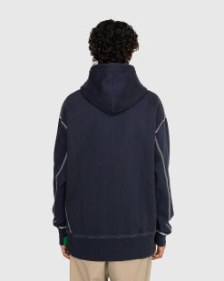 Highsnobiety Sweat A Capuche En Polaire A Coutures Contrastees Bleu Marine | Sueurs