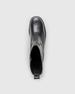 Acne Studios Bottines En Cuir Pulverise Noir | Bottes