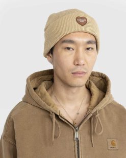 Carhartt WIP Bonnet Patch Coeur Dusty Hamilton Marron | Accessoires D'Hiver