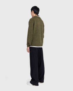 Acne Studios Polo Laine Cardigan Olive Fonce | T-Shirts