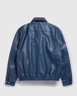 Highsnobiety HS05 Bomber Cuir Cire Marine | Vetements D'Exterieur