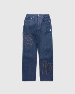 Saintwoods Patch Denim Brut Indigo | Pantalon