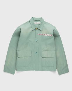 Stockholm Surfboard Club Veste Coach En Toile Sauge | Vetements D'Exterieur