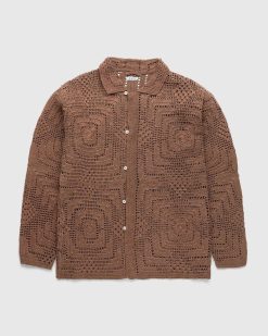 Bode Chemise Au Crochet Surteinte Marron | Chemises