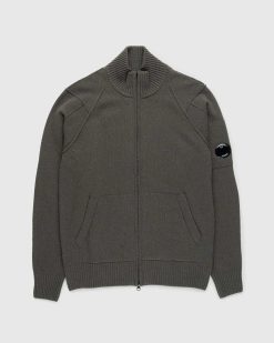 C.P. Company Cardigan Zippe Olive Night | Tricots