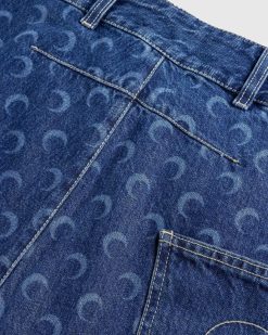 Marine Serre Pantalon Baggy En Denim Deadstock Bleu | Pantalon