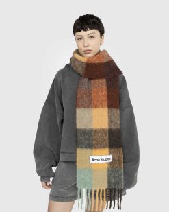 Acne Studios Echarpe A Carreaux En Mohair | Accessoires D'Hiver