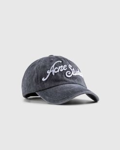 Acne Studios Casquette Logo Delave Noir | Chapeaux