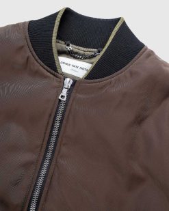 Dries van Noten Blouson Bomber Zippe Au Dos Marron | Vetements D'Exterieur