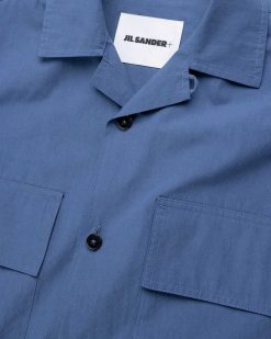 Jil Sander Chemise Poche A Rabat Bleu Francais | Chemises