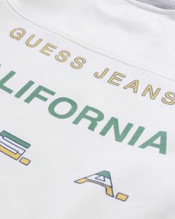 Guess USA Vintage Logo Crewneck Blanc Albatre | Sueurs