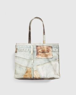 Acne Studios Sac Cabas A Bandouliere Logo Bleu Denim | Sacs