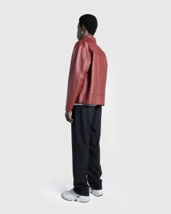 Highsnobiety HS05 Veste En Cuir Napa Bordeaux | Vetements D'Exterieur