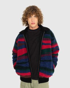 Missoni Blouson Bomber En Laine Noir/Rouge | Vetements D'Exterieur