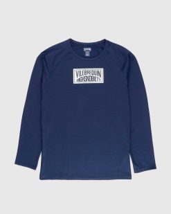 Vilebrequin Rashguard A Manches Longues Avec Logo Bleu Marine | T-Shirts