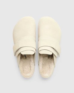 Birkenstock Shearling Nagoya Poudre/Blanc Casse | Des Sandales