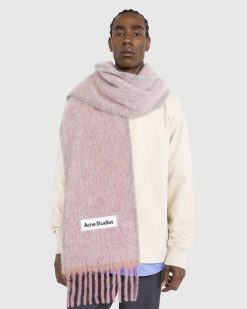 Acne Studios Echarpe A Franges En Laine Mohair Lavande | Accessoires D'Hiver