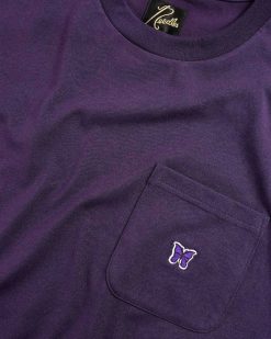 Needles T-Shirt Ras Du Cou Poly Jersey Aubergine M/S | T-Shirts