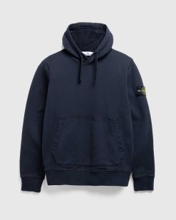 Stone Island Sweat A Capuche Polaire Bleu Marine | Sueurs