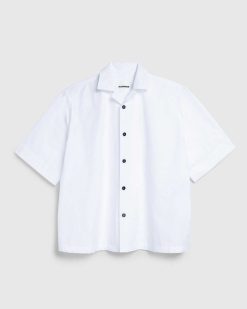 Jil Sander Chemise De Vacances En Coton Blanc Optique | Chemises