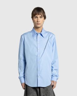 Y/Project Chemise A Logo Pince Evergreen Bleu Clair | Chemises