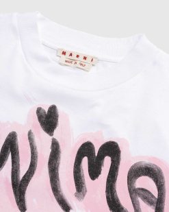 Marni T-Shirt Raye Logo Lily Blanc | T-Shirts