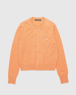 Acne Studios Cardigan A Col Rond Mandarin Orange Melange | Tricots