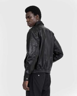 Highsnobiety HS05 Bomber En Cuir Cire Noir | Vetements D'Exterieur