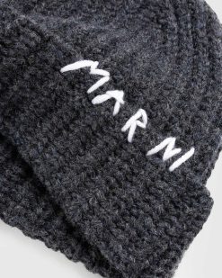 Marni Bonnet Logo Gris | Accessoires D'Hiver