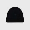 Acne Studios Bonnet Logo Petit Visage Noir | Accessoires D'Hiver