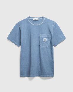 Stone Island T-Shirt A Poche Bleu Fonce | T-Shirts