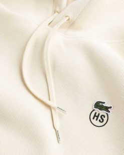 Lacoste Sweat A Capuche Pique Double Face Blanc Casse | Sueurs