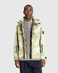 Stone Island Veste Econyl Grid Camo Beige Naturel | Vetements D'Exterieur