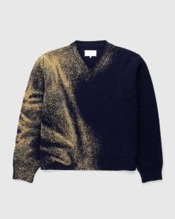 Maison Margiela Pull Col V Laine Marine | Tricots