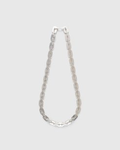 Jil Sander Collier Chaine En Laiton Argente | Bijoux