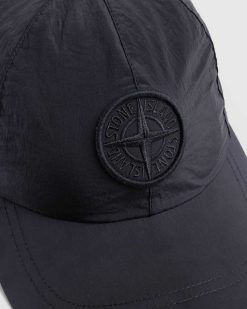 Stone Island Casquette A Six Panneaux Noire | Chapeaux