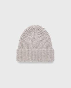 Acne Studios Bonnet En Laine Melangee Beige | Accessoires D'Hiver