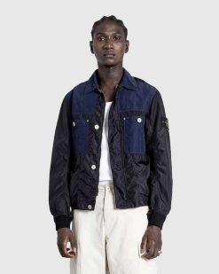 Stone Island Veste Legere Polyester Tela Bleu Marine | Vetements D'Exterieur