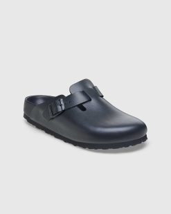 Birkenstock Boston Cuir Exquis Noir | Des Sandales