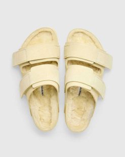 Birkenstock Shearling Uji Paille/Jaune Pale | Des Sandales