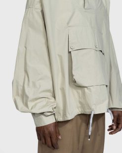 Maison Margiela Veste A Capuche En Coton Enduit Creme | Vetements D'Exterieur