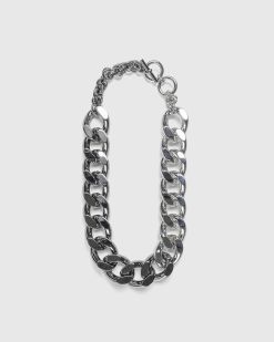 J.W. Anderson Collier Chaine Surdimensionne Ton Argent/Bronze A Canon | Bijoux