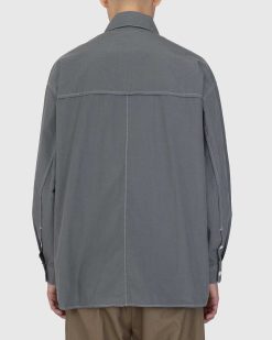 Lemaire Chemise Popeline De Coton Gris | Chemises