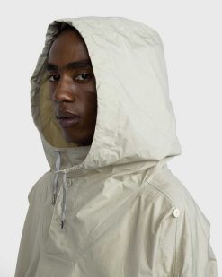 Maison Margiela Veste A Capuche En Coton Enduit Creme | Vetements D'Exterieur