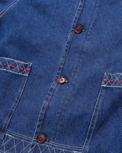 Bode Veste En Jean Brodee Indigo | Vetements D'Exterieur