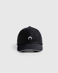 Marine Serre Casquette De Baseball En Toile Noire | Chapeaux