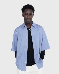 Acne Studios Boutonne A Manches Courtes Bleu Poussiereux | Chemises