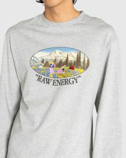 Carne Bollente Raw Energy T-Shirt A Manches Longues Gris Melange | T-Shirts