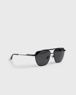 Bottega Veneta Lunettes De Soleil A Monture Carree Pilot Noir | Des Lunettes De Soleil