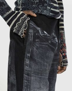 Jean Paul Gaultier Denim Trompe L'Oeil Jeans Noir/Gris | Pantalon